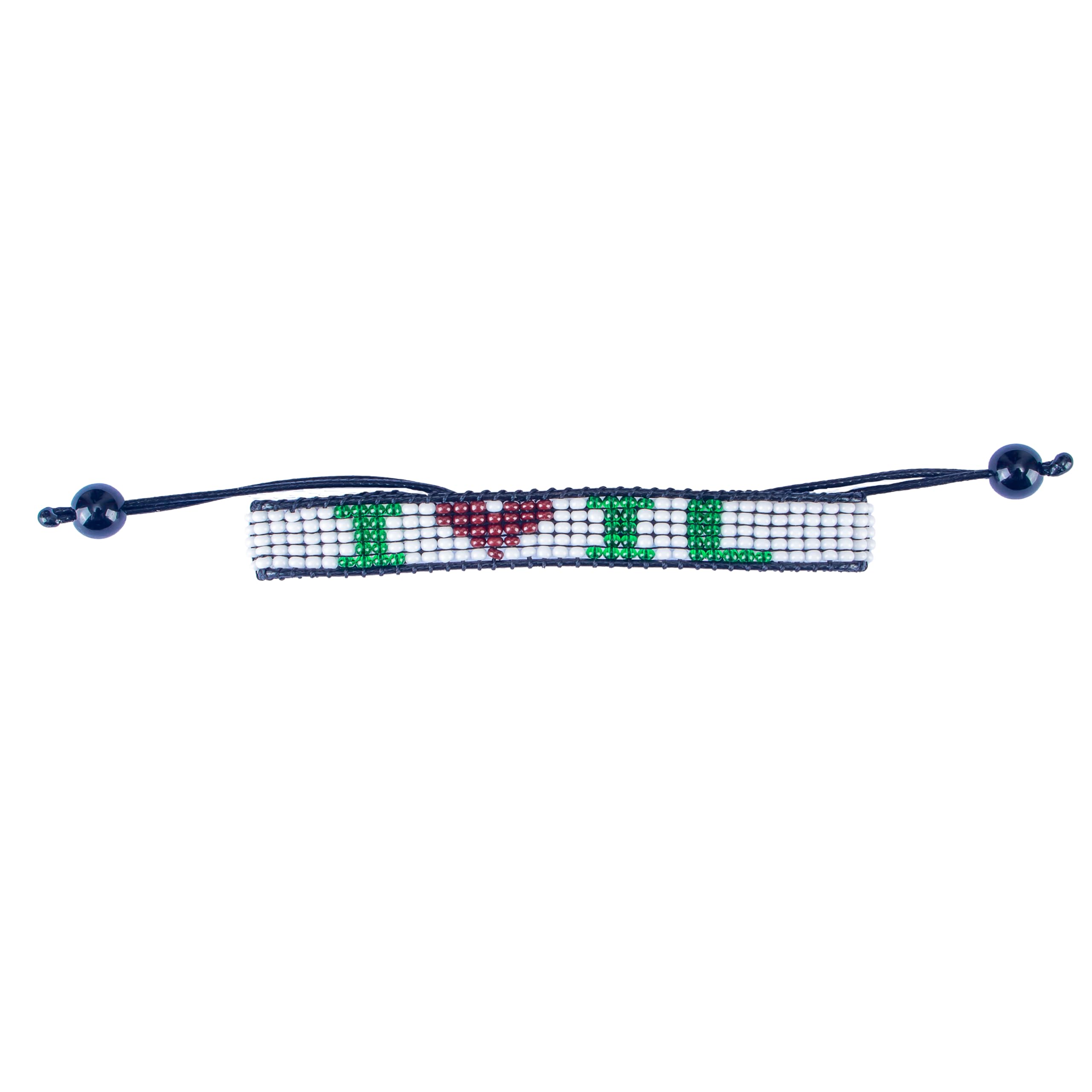 Bracelet perlé « I Love Illinois » – Fait main et ajustable