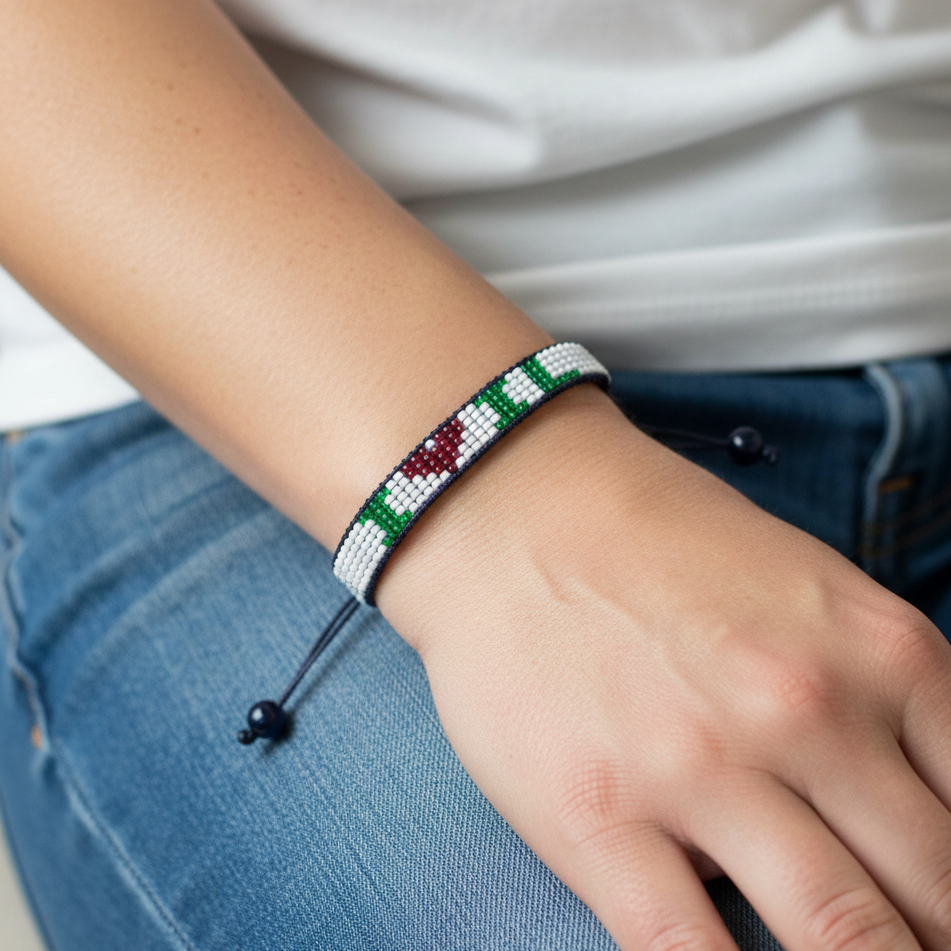 Ich liebe Illinois Perlenarmband – Handgefertigt & Verstellbar