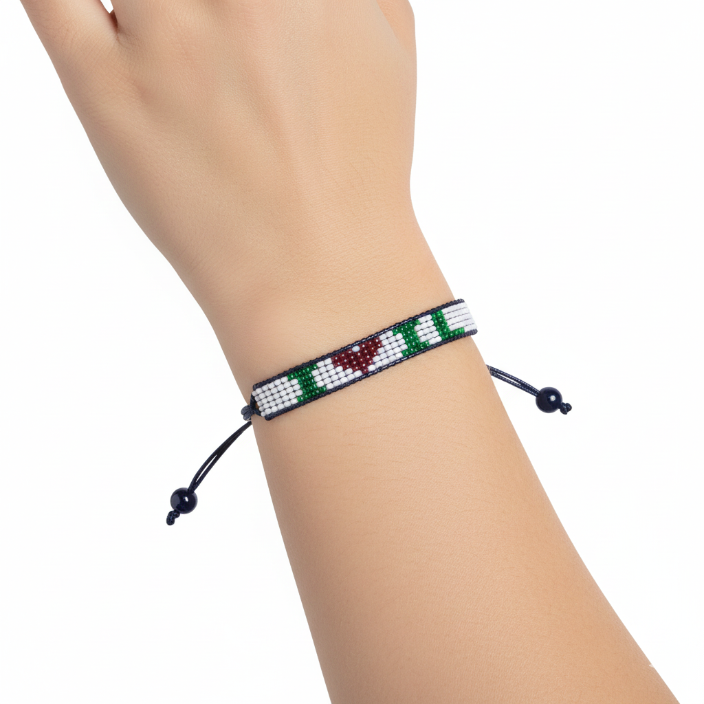 Ich liebe Illinois Perlenarmband – Handgefertigt & Verstellbar