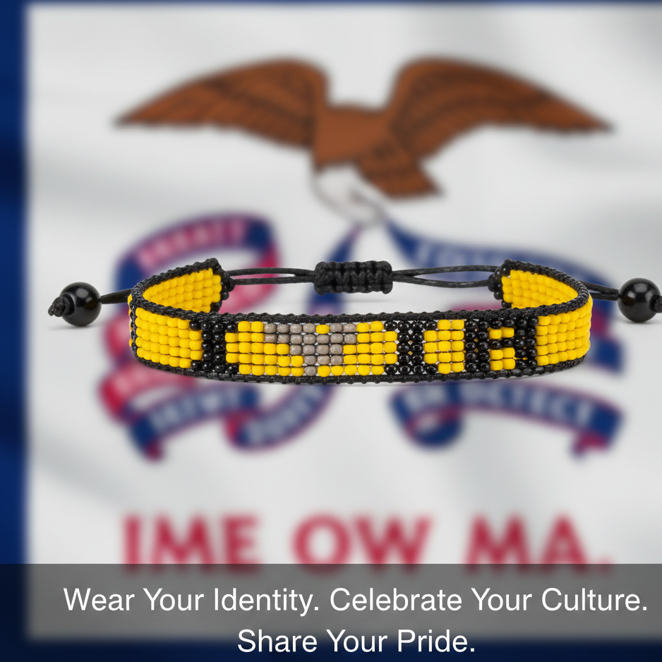 "I Love Iowa" Perlenarmband – Handgefertigt & Verstellbar