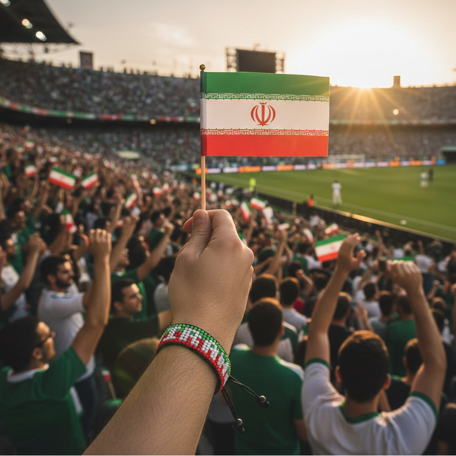 Coupe du Monde 2026 Iran Bracelet Drapeau Perlé – Fait main & Ajustable