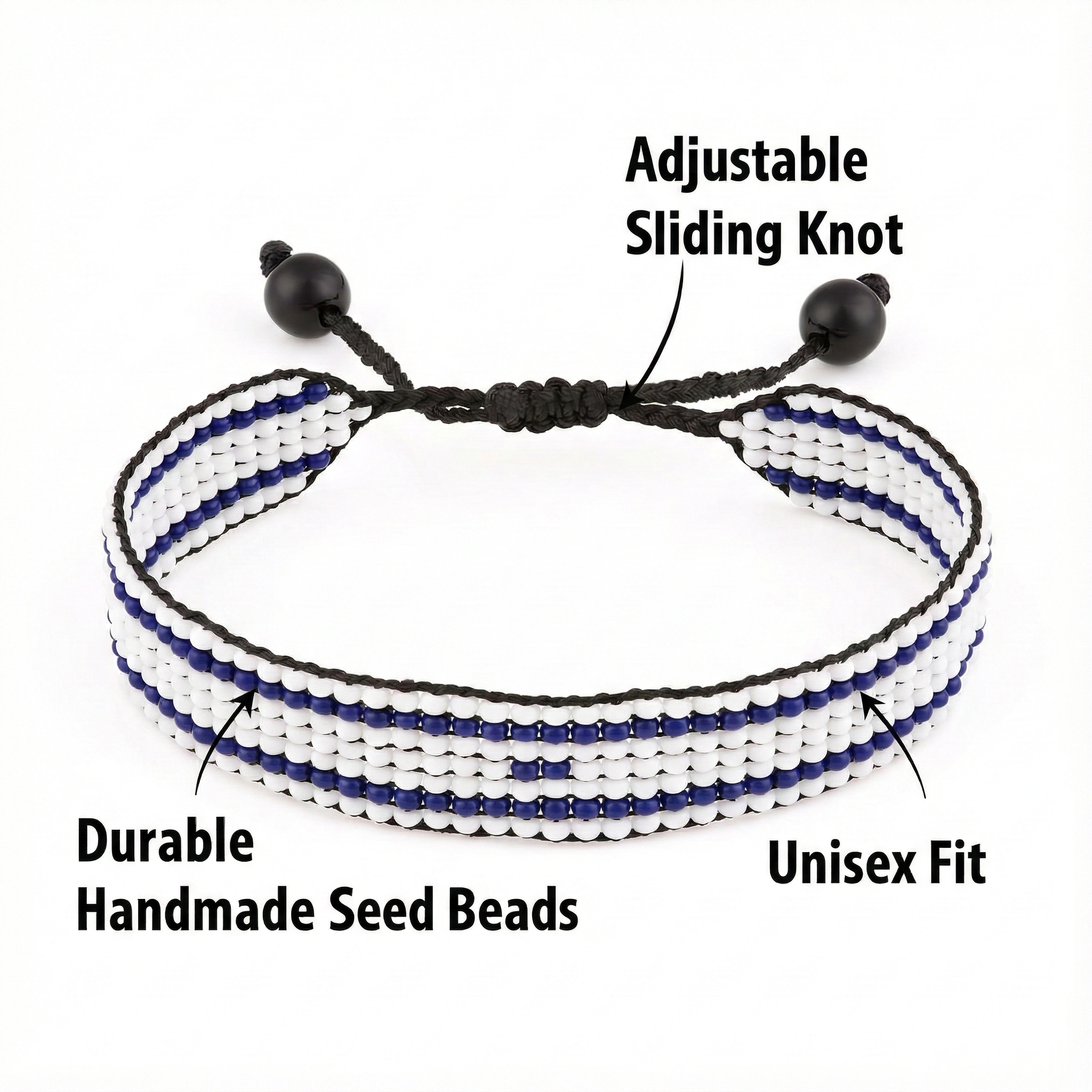 Israel Flag Bracelet - Elegantly Crafted Israeli Pride Handmade Adjustable