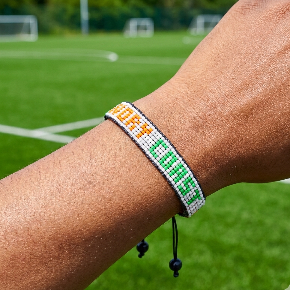 Bracelet drapeau de la Côte d'Ivoire perlé Coupe du Monde 2026 – Fait main et ajustable