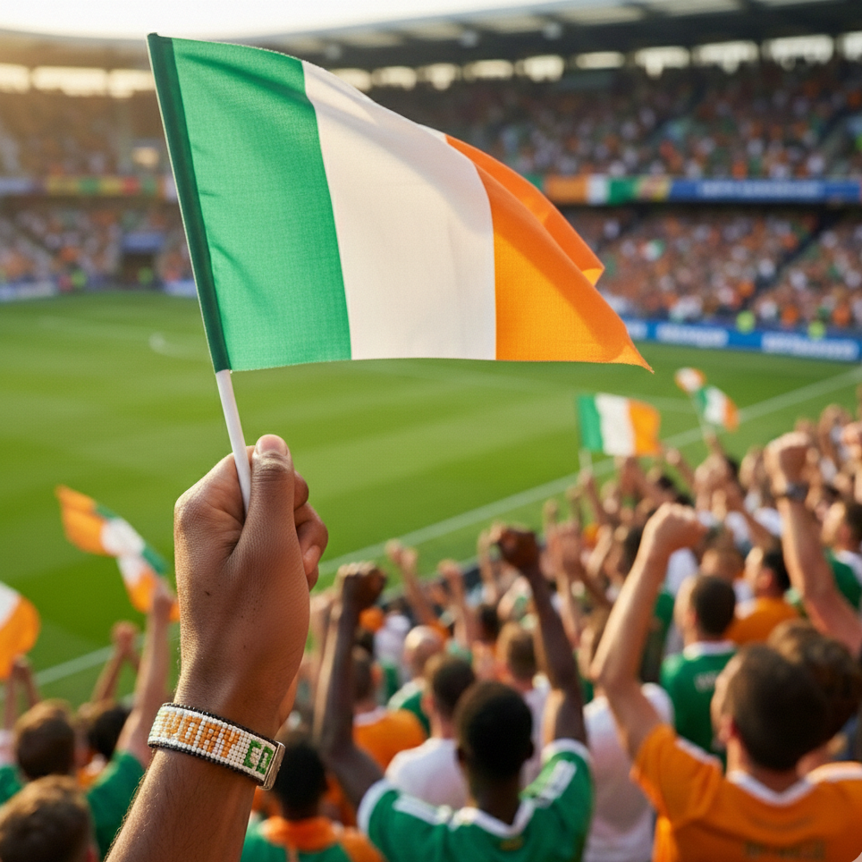 Bracelet drapeau de la Côte d'Ivoire perlé Coupe du Monde 2026 – Fait main et ajustable