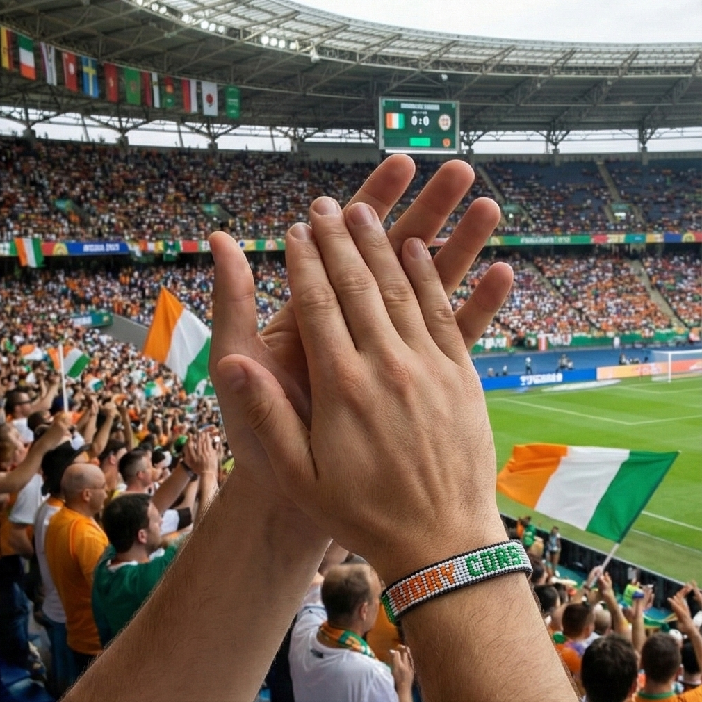 Bracelet drapeau de la Côte d'Ivoire perlé Coupe du Monde 2026 – Fait main et ajustable