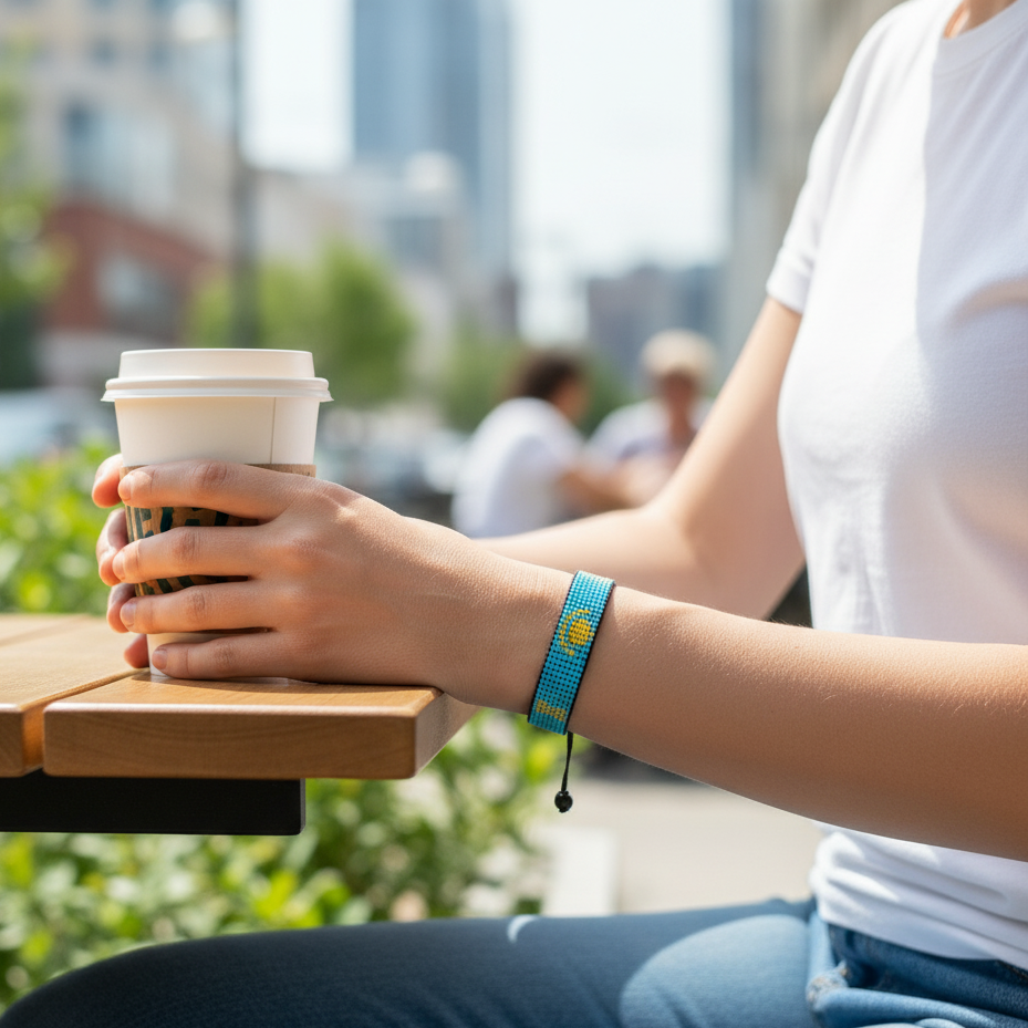 Kasachstan Flaggenarmband, Verstellbar, Boho-Stil Armband für Frauen & Männer