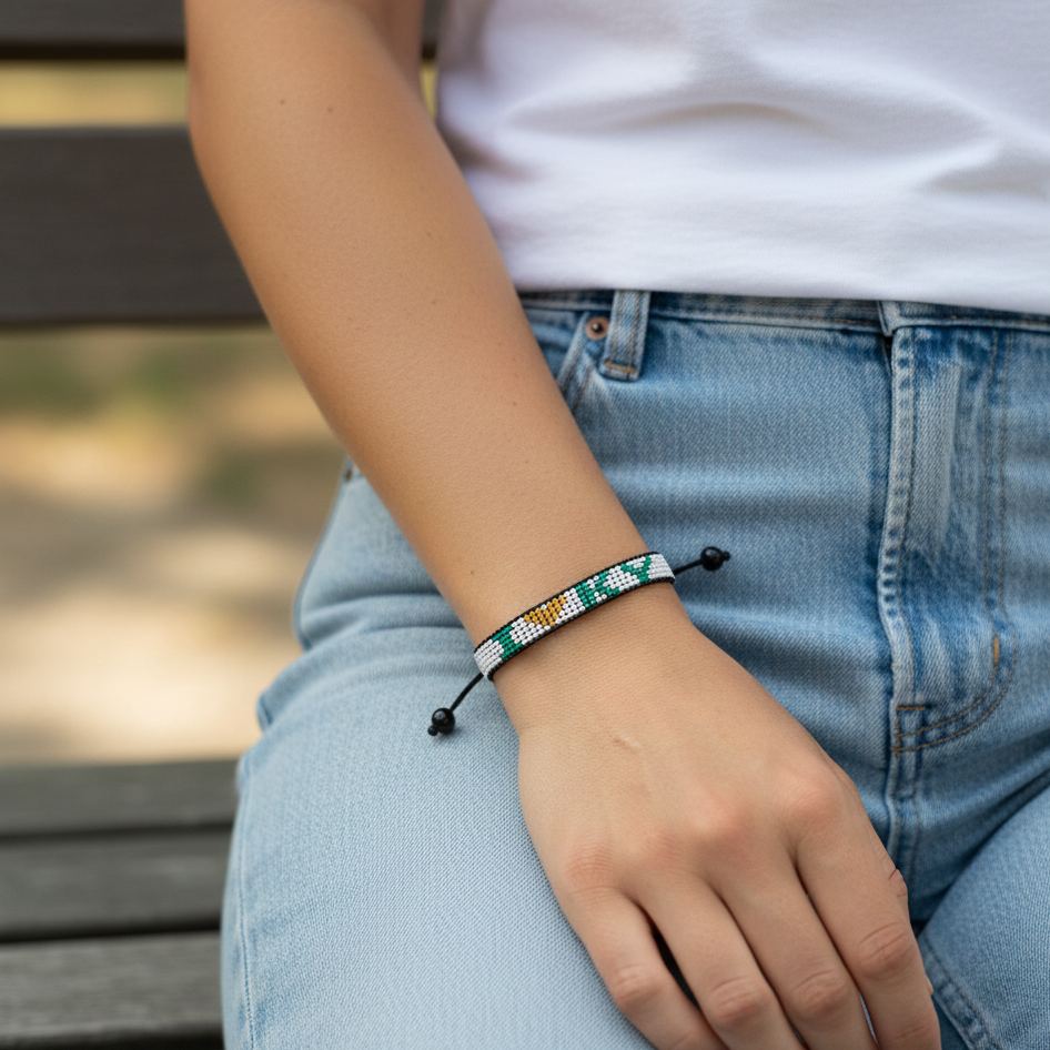 Ich liebe Kentucky Armband – handgefertigt & verstellbar Perlenarmband