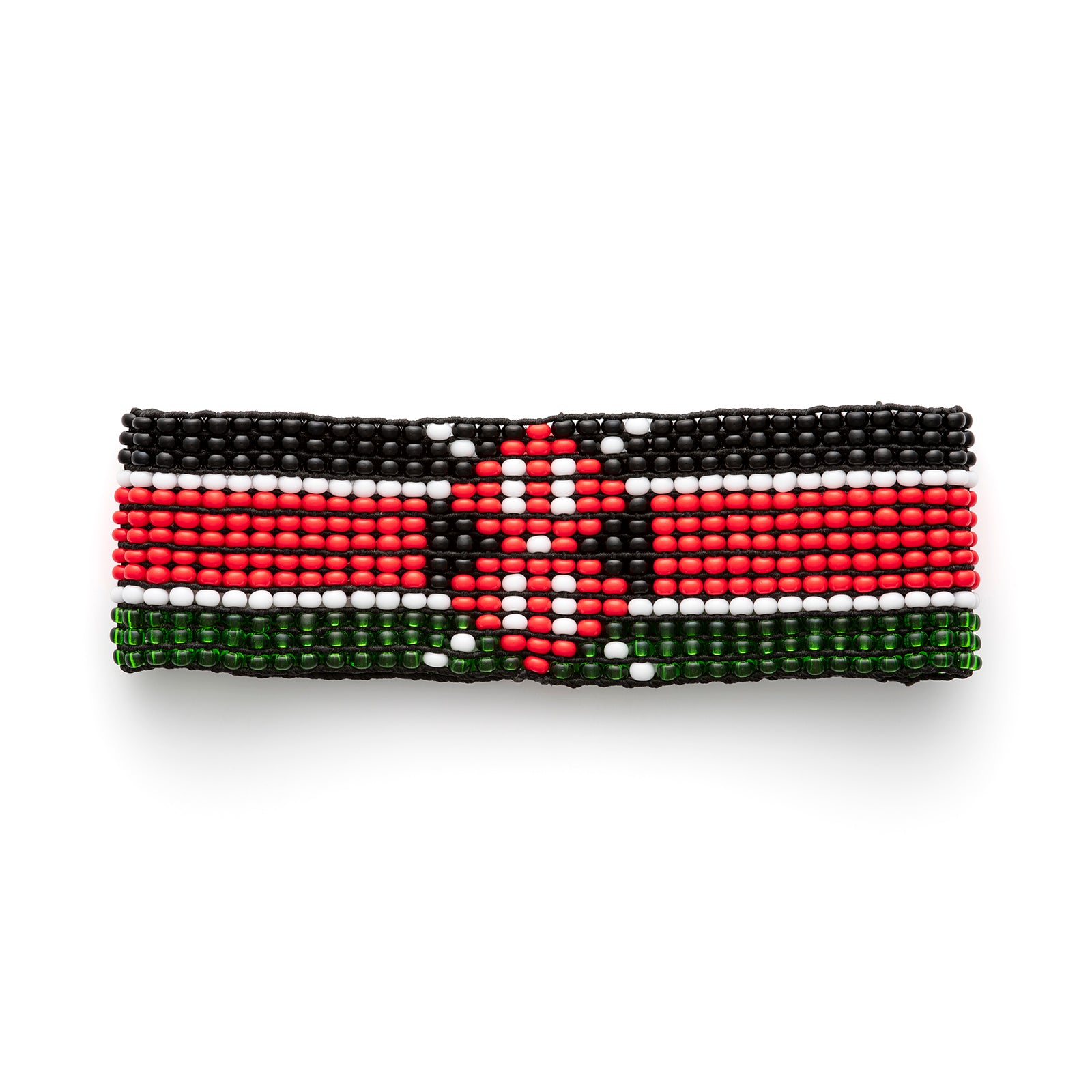 Bracelet perlé drapeau du Kenya - Ajustable et extensible, parfait pour les adolescents et les adultes aux poignets plus fins