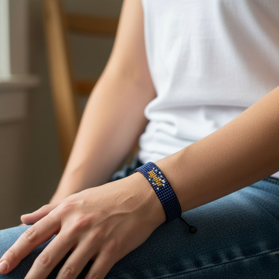 Kosovo Flaggenarmband: Verstellbares Unisex-Boho-Armband für Frauen und Männer