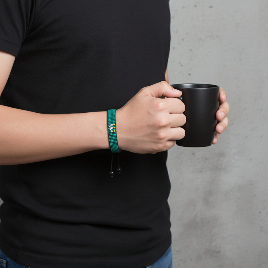 Macao Flag Bracelet: Handmade Adjustable Unisex Boho Style Wristband