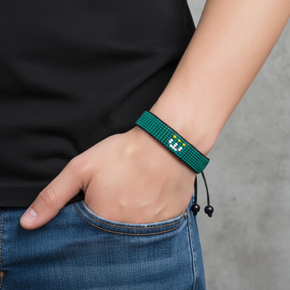 Macao Flag Bracelet: Handmade Adjustable Unisex Boho Style Wristband