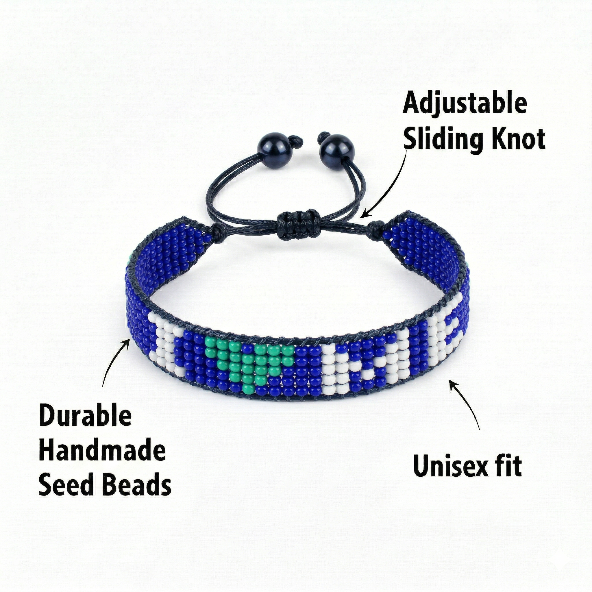 J'adore le bracelet Maine, Fait main, Réglable, Montrez votre fierté du Maine