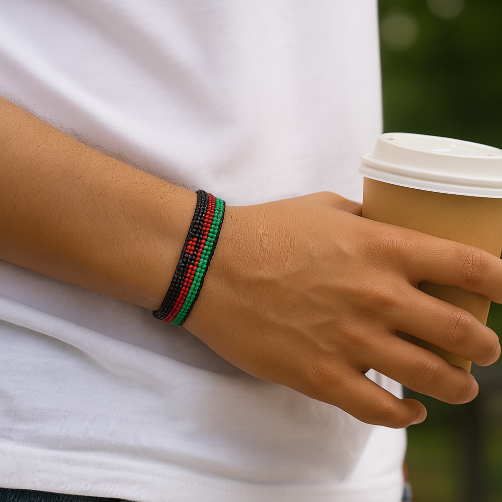 Bracelet drapeau Malawi : Bracelet à cordon réglable de style bohème pour femmes et hommes.