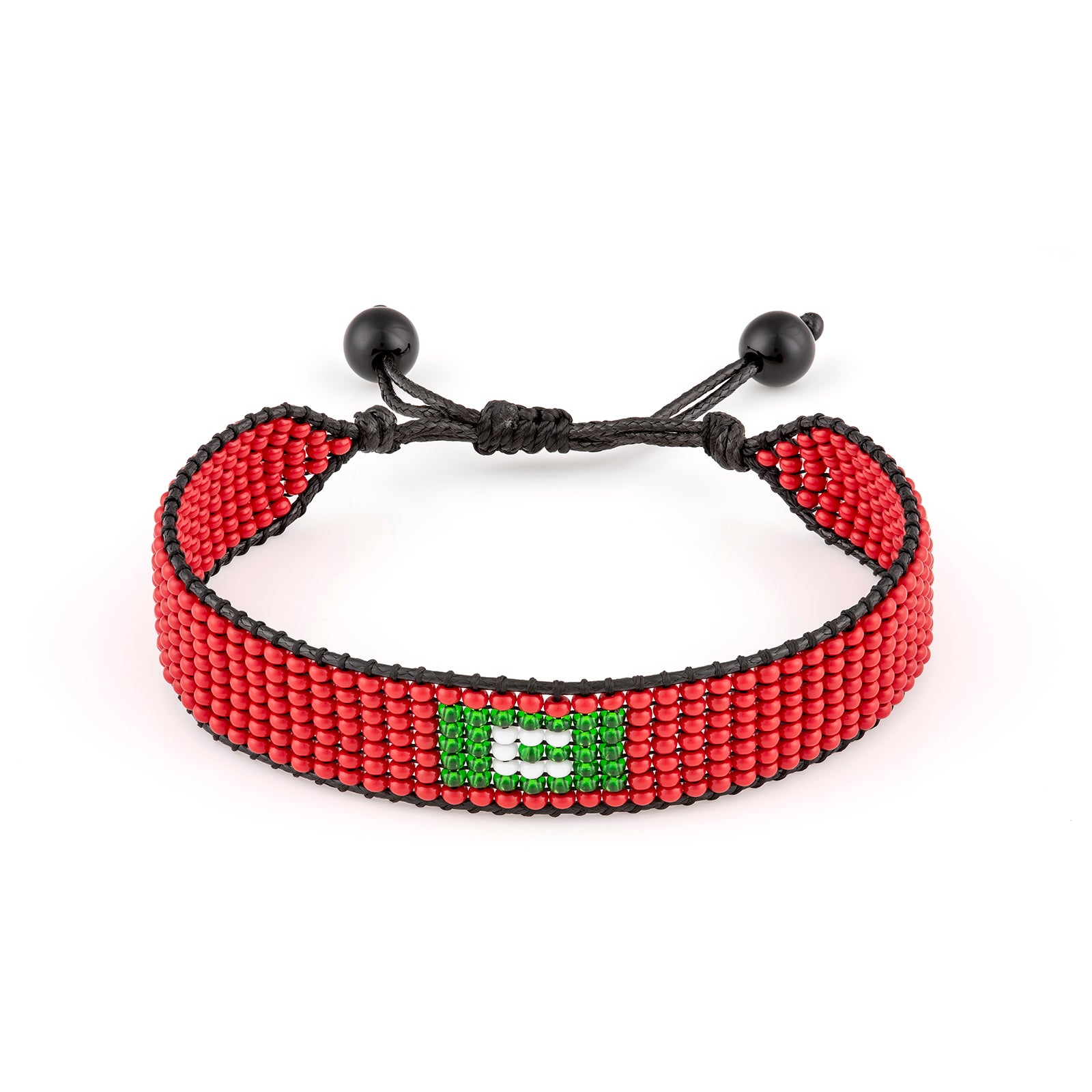 Maldives Flag Bracelet: Handmade, Adjustable Unisex Boho-Style Wristband