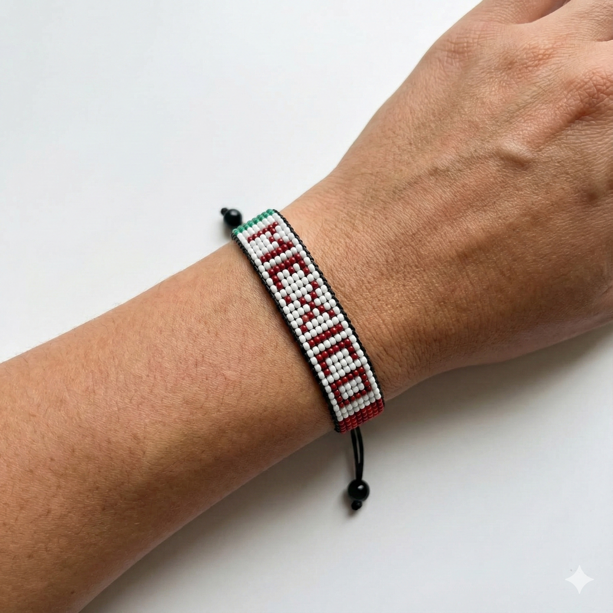 World Cup 2026 Mexico Beaded Flag Bracelet – Handmade & Adjustable