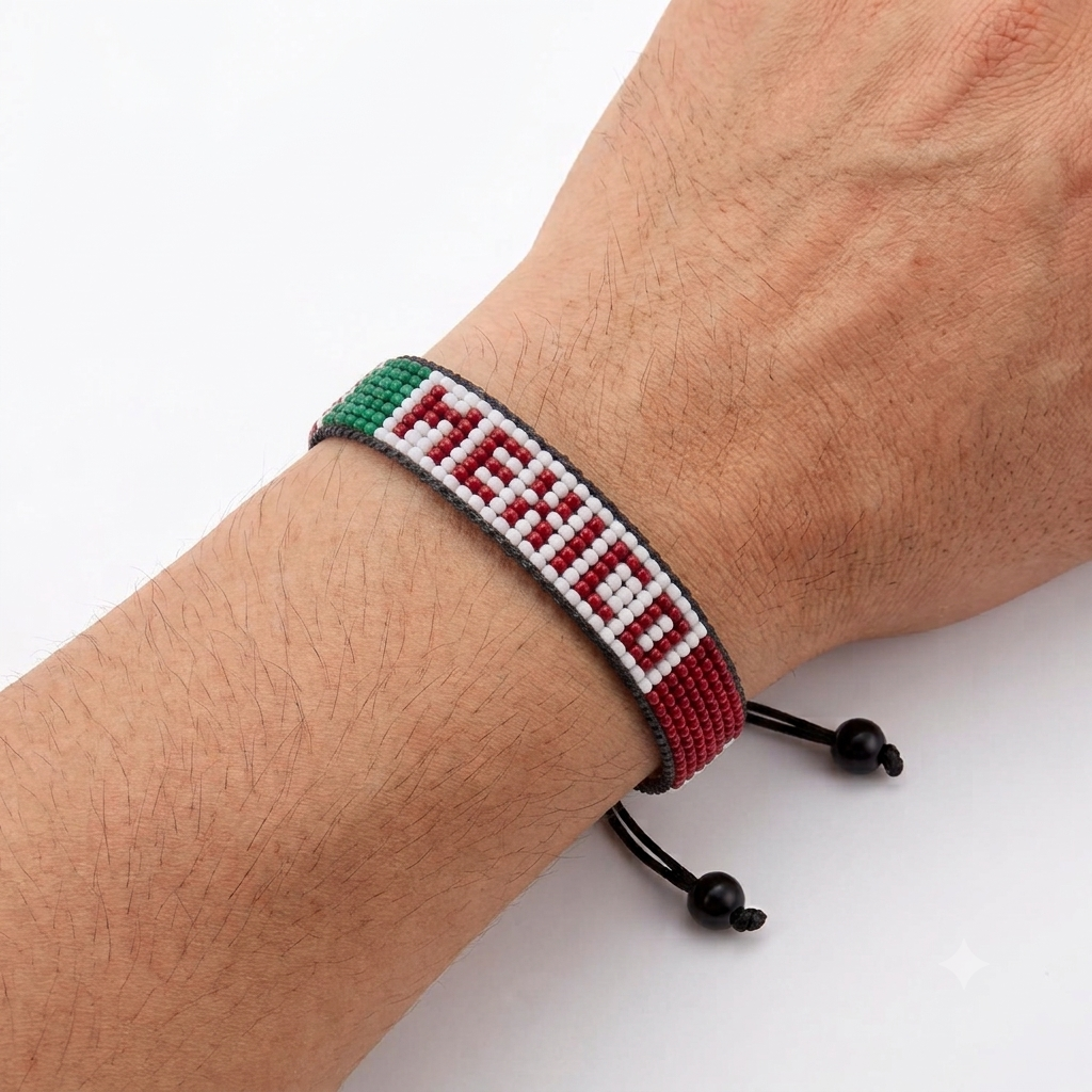 Mexico Flag Bracelet – Handmade Adjustable Bracelet