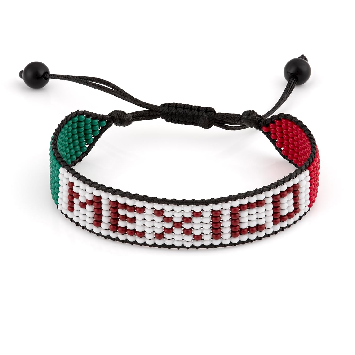 World Cup 2026 Mexico Beaded Flag Bracelet – Handmade & Adjustable