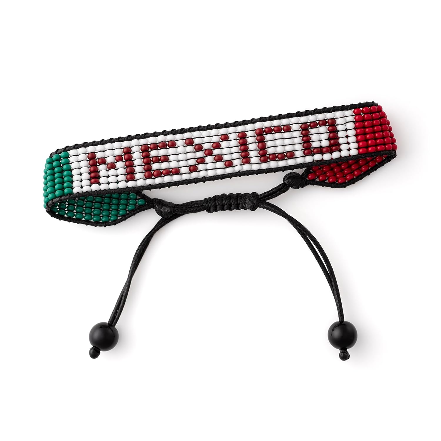 World Cup 2026 Mexico Beaded Flag Bracelet – Handmade & Adjustable