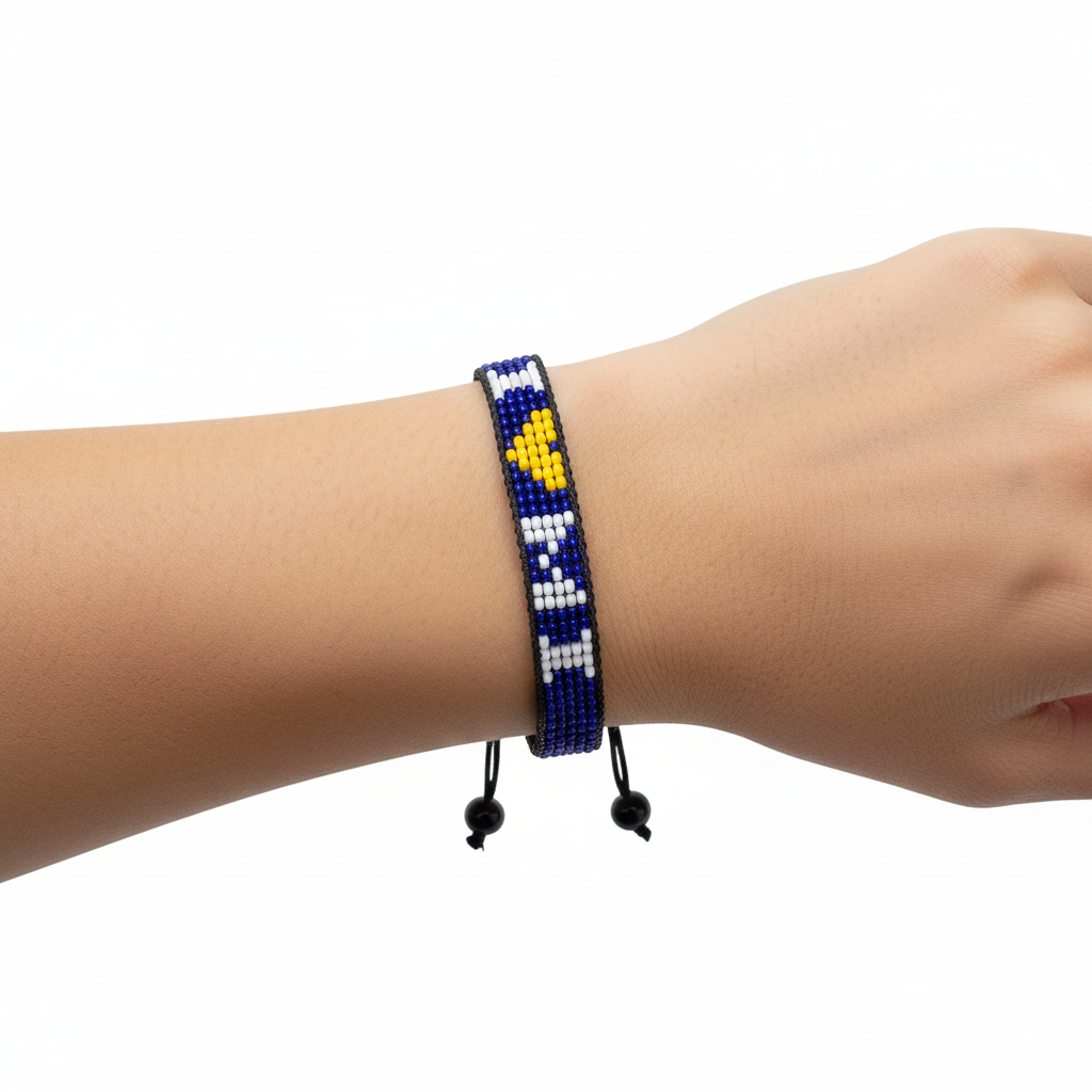 I Love Michigan Beaded Bracelet – Handcrafted & Adjustable