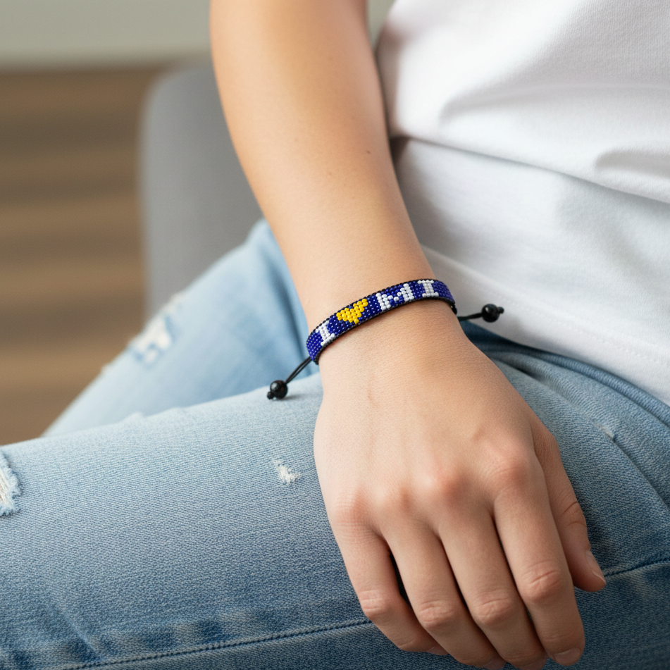 I Love Michigan Perlenarmband – Handgefertigt & Verstellbar