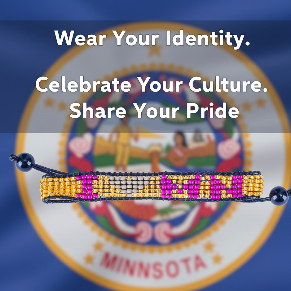 Ich liebe Minnesota Perlenarmband – handgefertigt & verstellbar