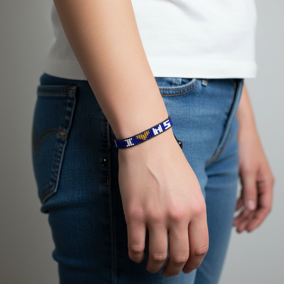 Bracelet perlé « I Love Mississippi » – Fait main et réglable