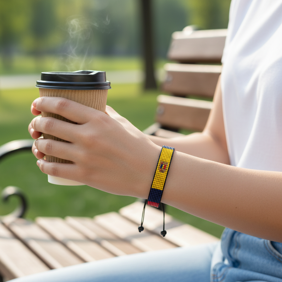 Moldau Flaggen-Armband: Verstellbares Boho-Stil Seilarmband für Damen & Herren