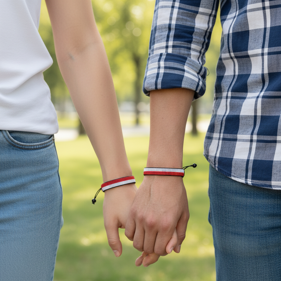Monaco Flaggenarmband, verstellbar, Boho-Stil Seilarmband für Damen, Herren, Fadenschnur