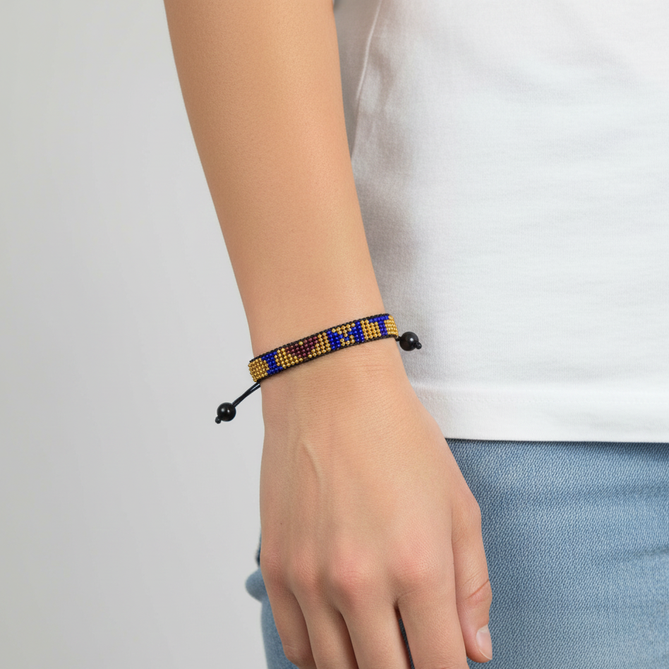 Ich liebe Montana Perlenarmband – Handgefertigt & Verstellbar