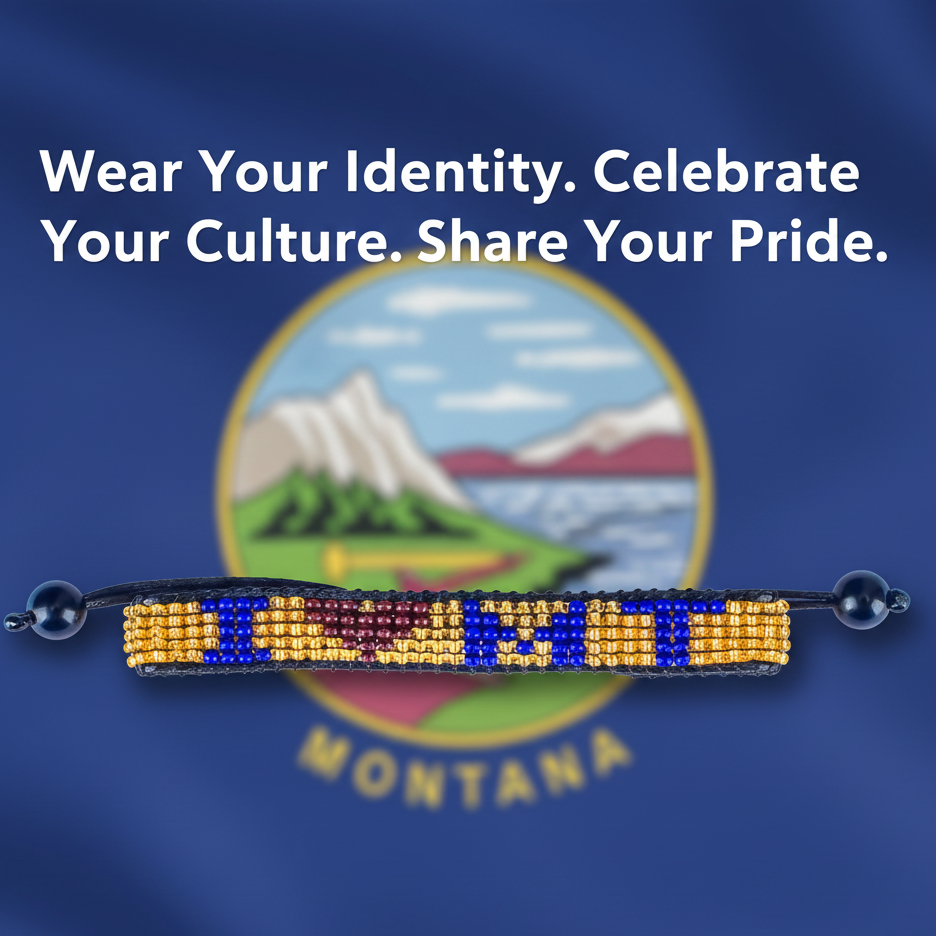 Ich liebe Montana Perlenarmband – Handgefertigt & Verstellbar