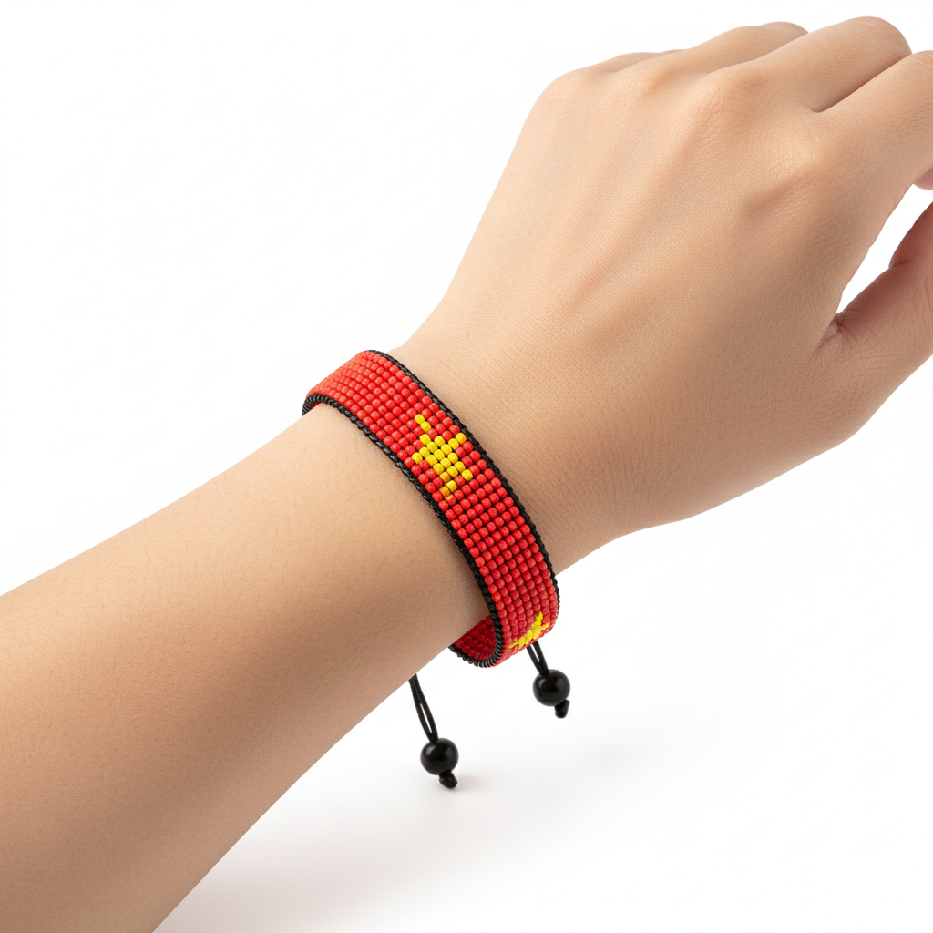 Montenegro Flaggen-Armband: Handgemachtes, verstellbares Seilarmband im Boho-Stil für Frauen und Männer