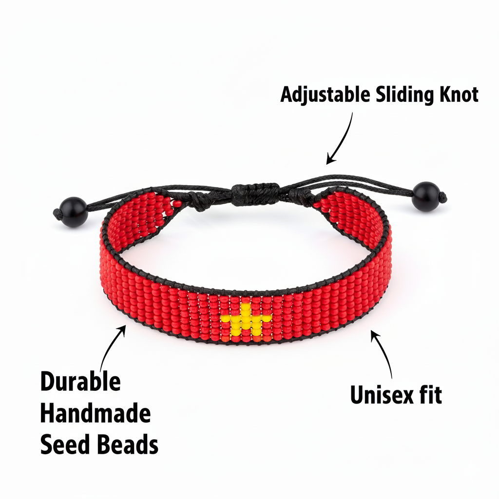 Montenegro Flag Bracelet:Handmade, Adjustable, Boho Style Rope Bracelet for Women & Men