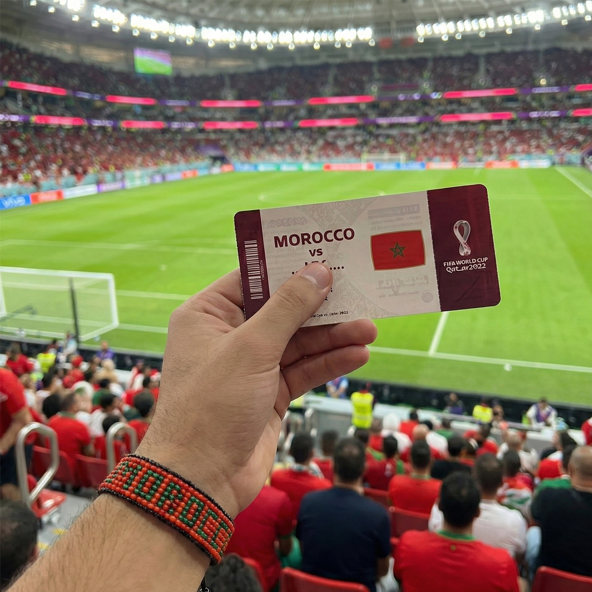 World Cup 2026 Morocco Beaded Flag Bracelet – Handmade & Adjustable