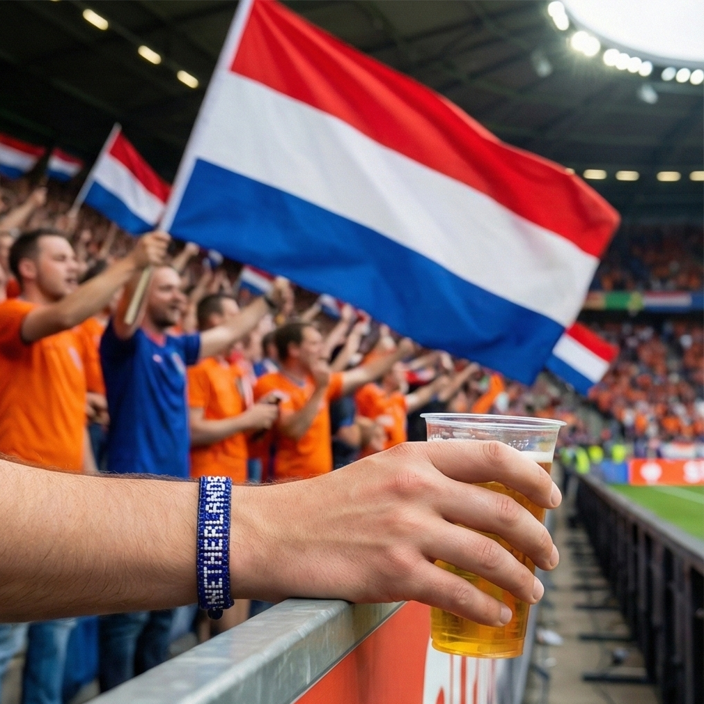 Weltmeisterschaft 2026 Niederlande Perlenarmband – handgefertigt & verstellbar