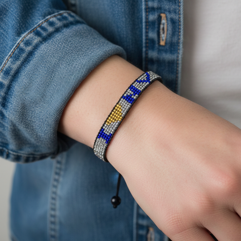 Ich liebe Nevada Perlenarmband – Handgefertigt & Verstellbar
