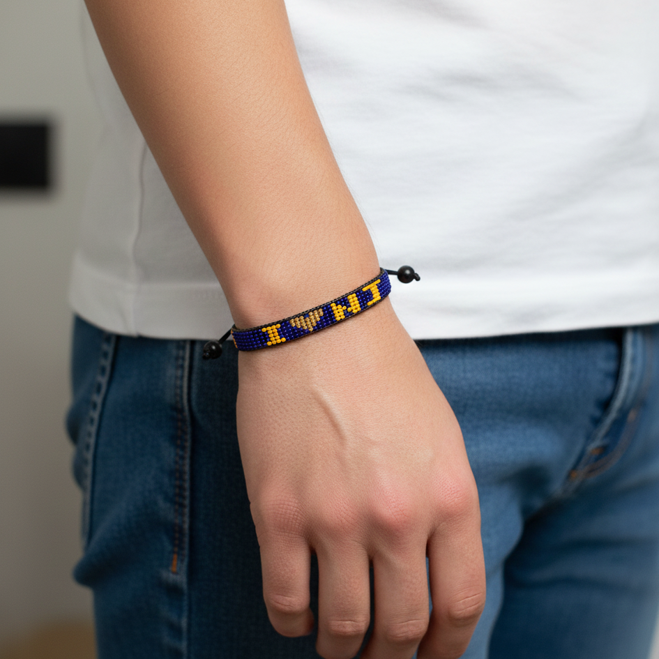 "I Love New Jersey" Perlenarmband – Handgefertigt & Verstellbar
