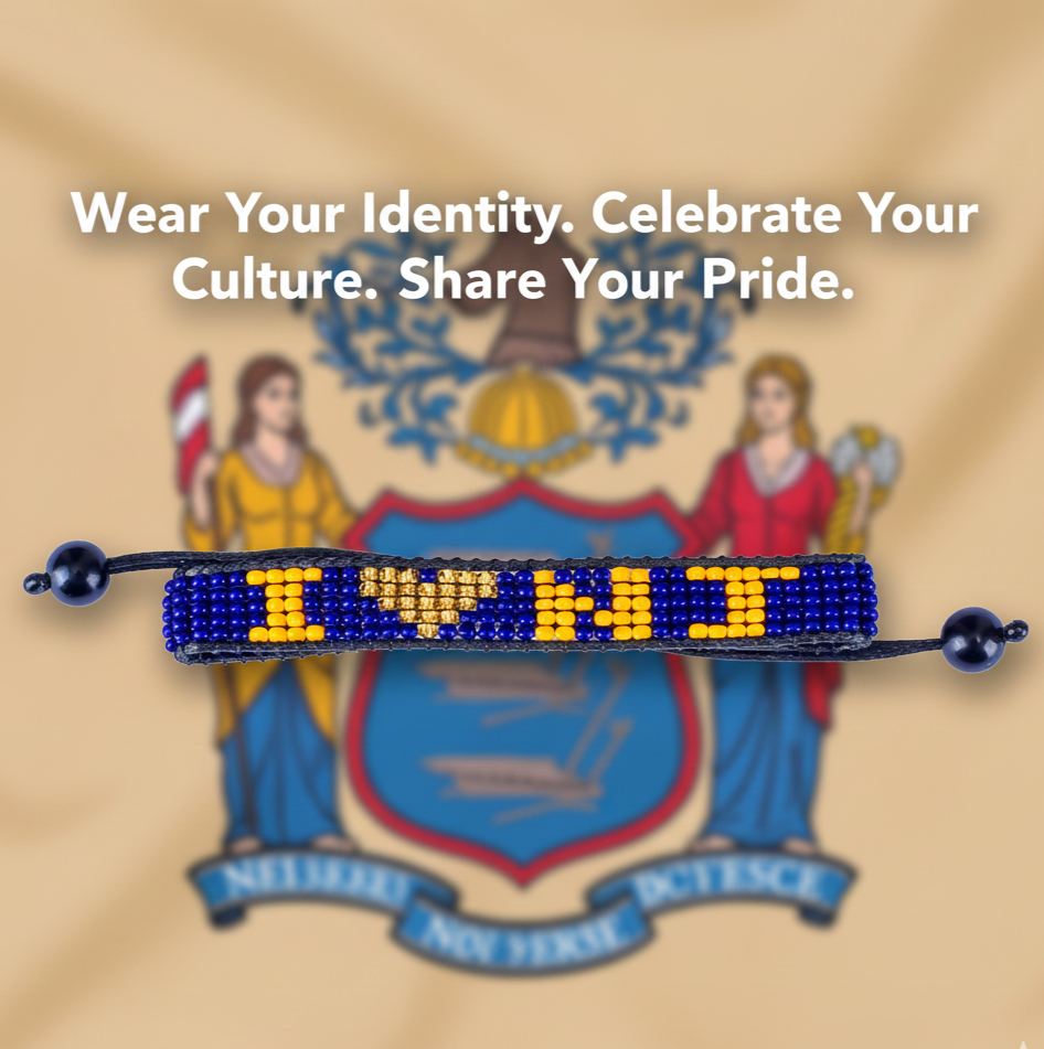 "I Love New Jersey" Perlenarmband – Handgefertigt & Verstellbar