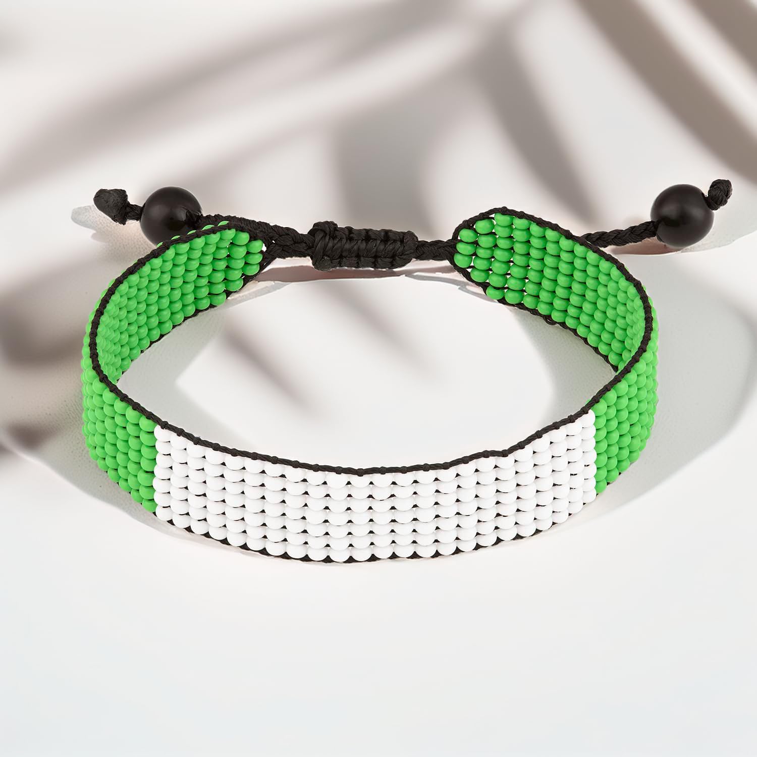 Nigeria Flag Bracelet: Handmade, Adjustable Beaded Boho-Style Bracelet with Patriotic Design