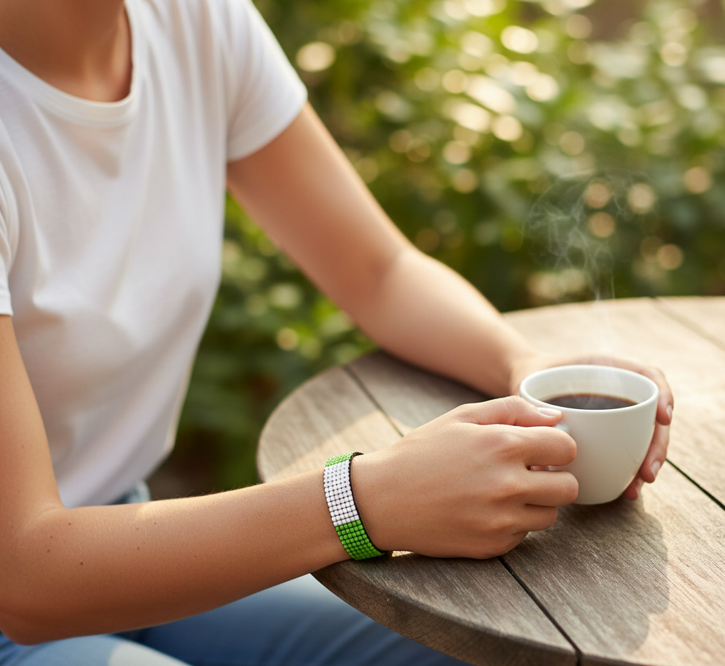 Nigeria Flag Bracelet: Handmade, Adjustable Beaded Boho-Style Bracelet with Patriotic Design