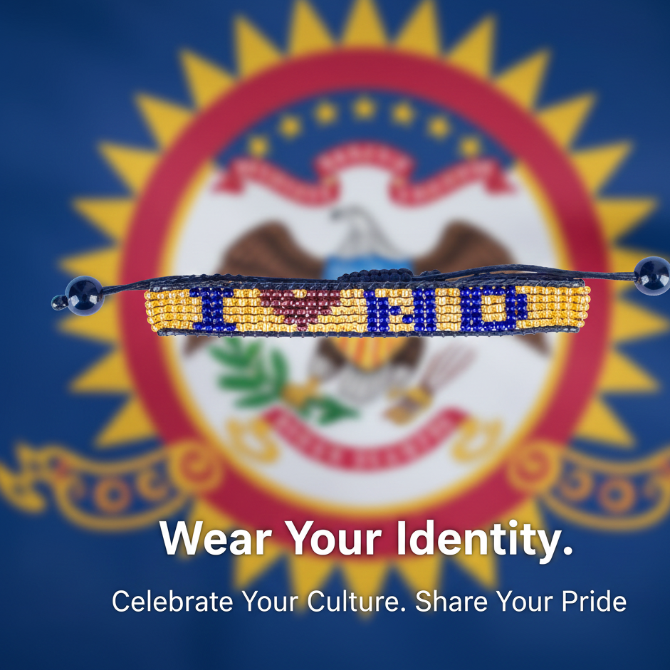 I love North Dakota Armband: Handgefertigt, verstellbar, zeige deinen Stolz