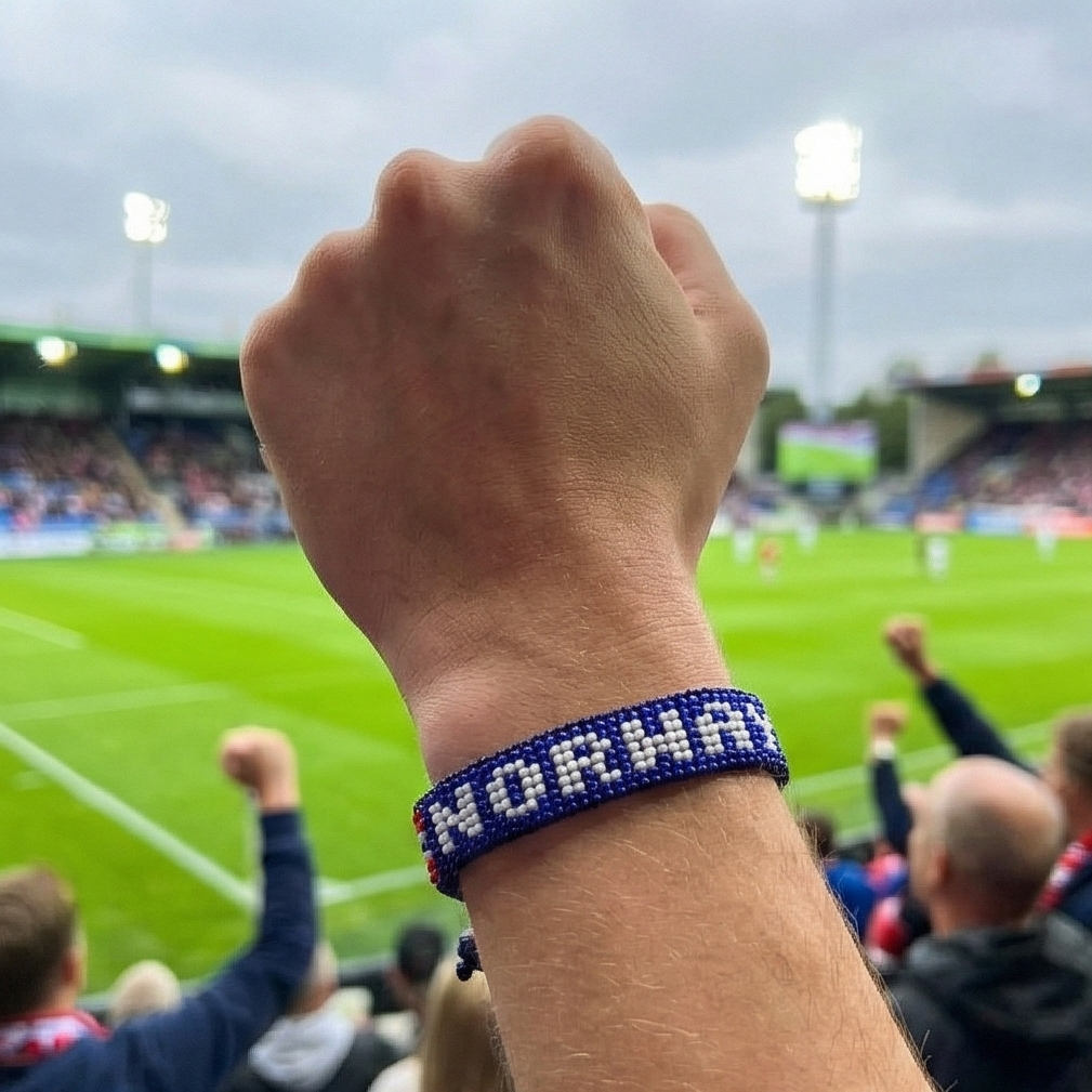 Fußball-Weltmeisterschaft 2026 Norwegen Perlenarmband – handgemacht & verstellbar
