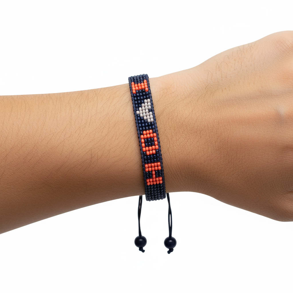 I Love Ohio Beaded Bracelet – Handcrafted & Adjustable