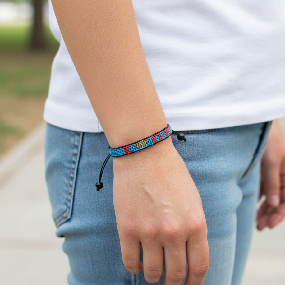 I Love Oklahoma Perlenarmband – Handgefertigt & Verstellbar