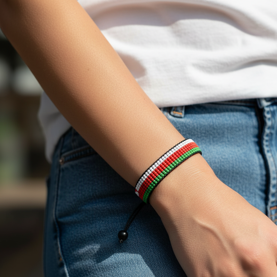 Oman Handgefertigte Verstellbare Flaggenarmbänder der Arabischen Länder Kollektion