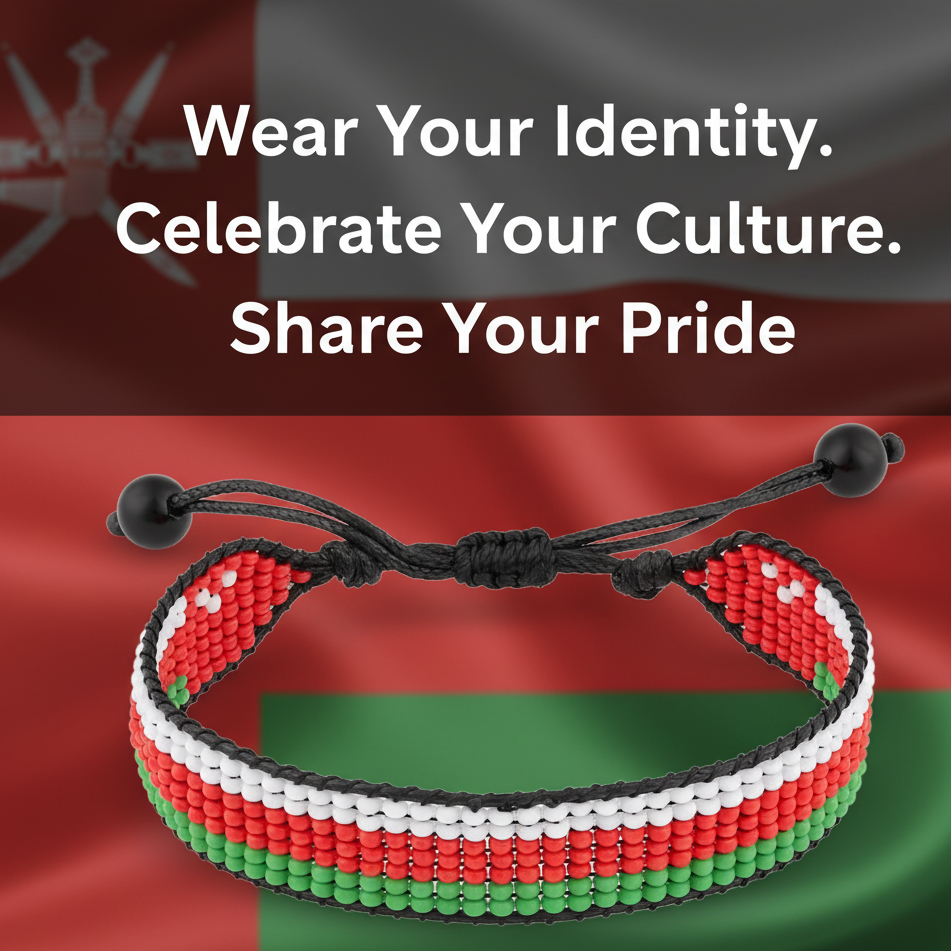 Oman Handgefertigte Verstellbare Flaggenarmbänder der Arabischen Länder Kollektion