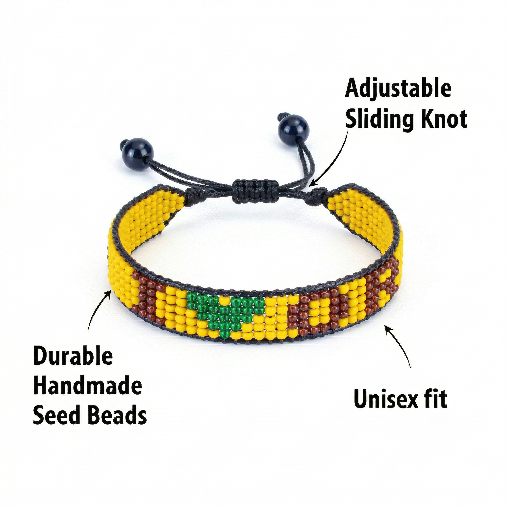 Bracelet perlé « I Love Oregon » – Fait main et ajustable
