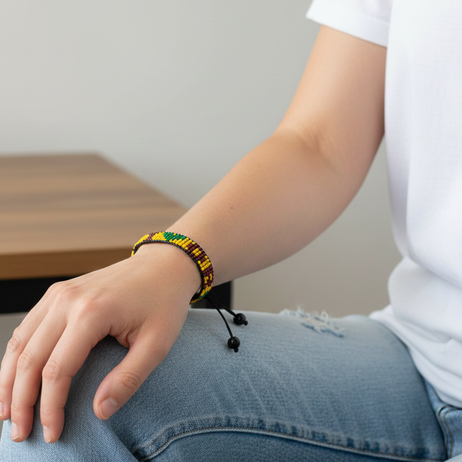 Ich liebe Oregon Perlenarmband – Handgefertigt & Verstellbar