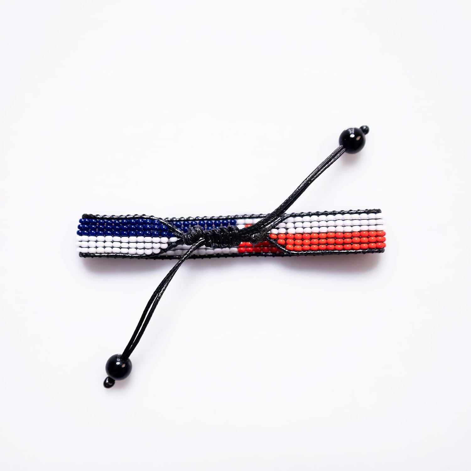 Panama Flag Bracelet: Handmade, Adjustable Beaded Boho-Style with Patriotic Design