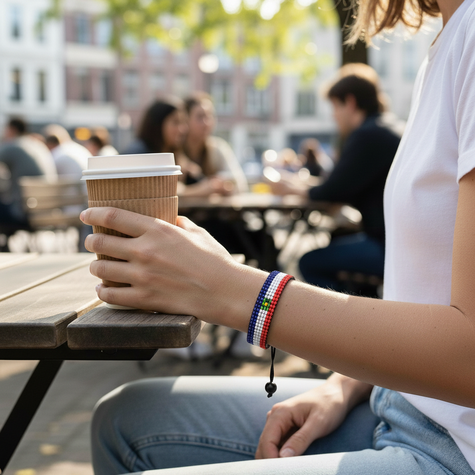 Armband mit Paraguay-Flagge: Verstellbares Boho-Seilarmband für Damen & Herren