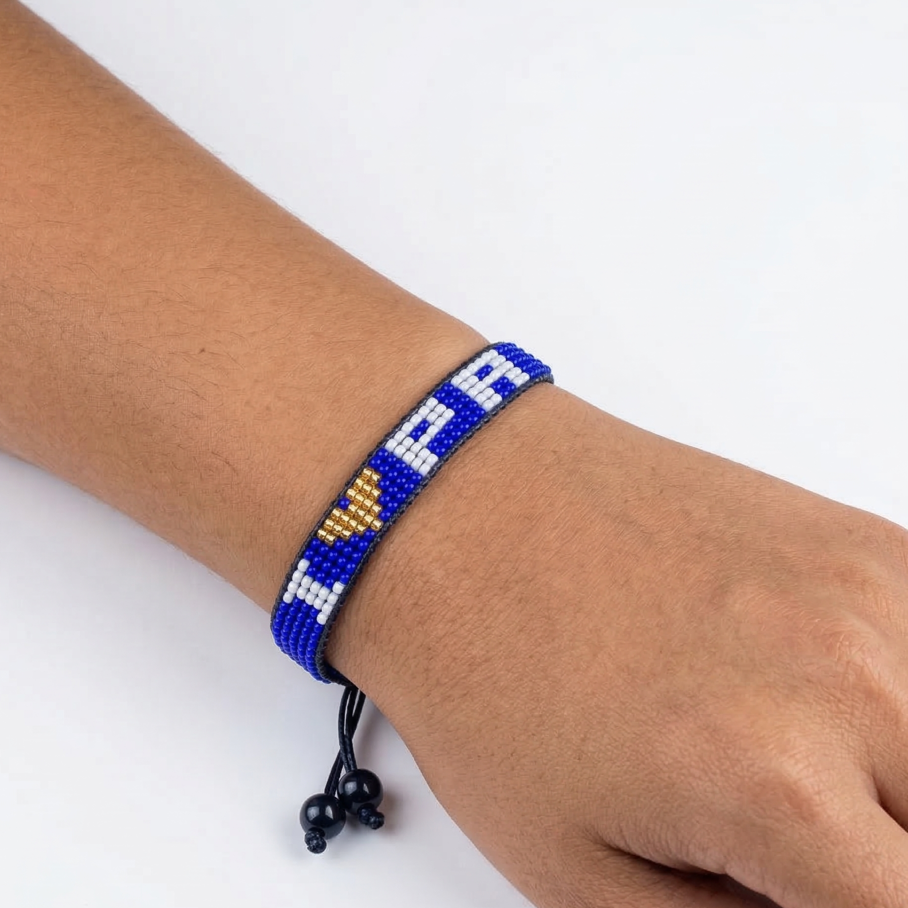 I Love Pennsylvania Bracelet: Blue and Gold with Adjustable String